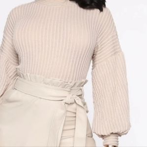 Taupe long sleeve top